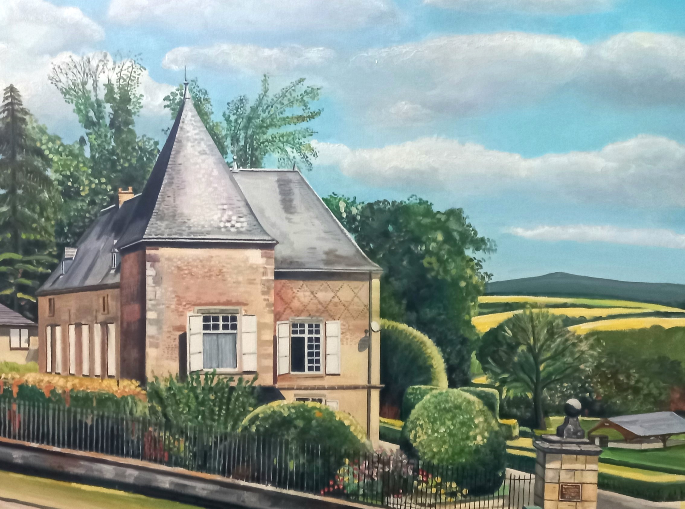 CHÂTEAU DE CHÂTEL CHÉHÉRY Samuel Cathrinet, CHÂTEAU DE CHÂTEL CHATEL-CHÉHÉRY, Peter Boonstra artist kunstenaar, Peter Boonstra Almere, Peter Boonstra kunstschilder, Schilderij kasteel Frankrijk