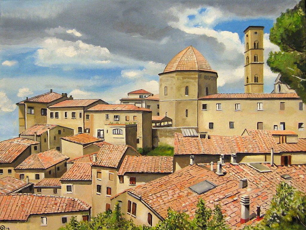 oilpainting Toscane Volterra Olieverf Schilderij, Peter Boonstra, kunstschilder Almere 2014
